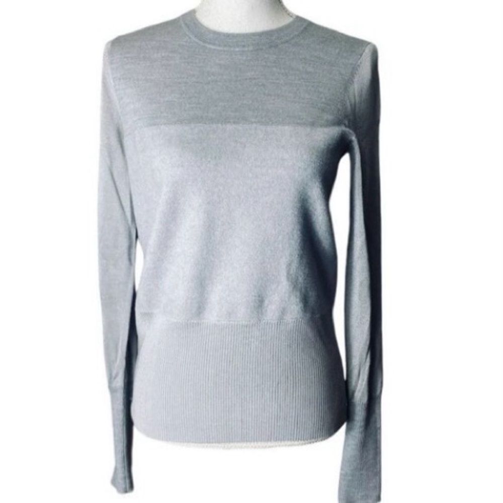 Rag & Bone Womens Gray Ribbed Extra Fine Merino Wool Sweater Size Small Petite